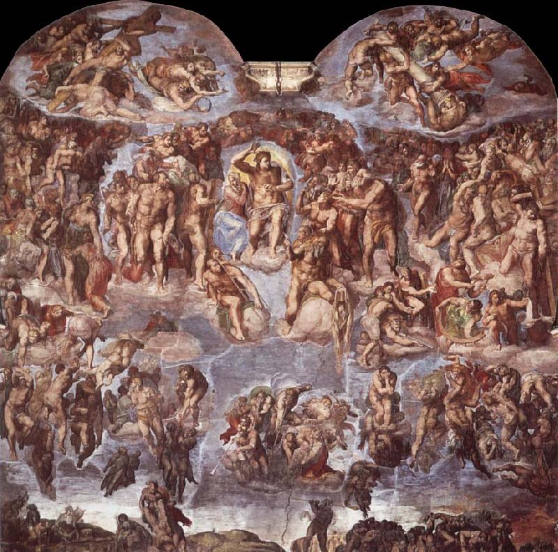 Michelangelo Buonarroti Extreme judgement  Sistine Chapel vastvagg Germany oil painting art